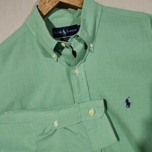 Ralph Lauren‎ Blake Green Gingham Button Down Long Sleeve Shirt - Large Classic